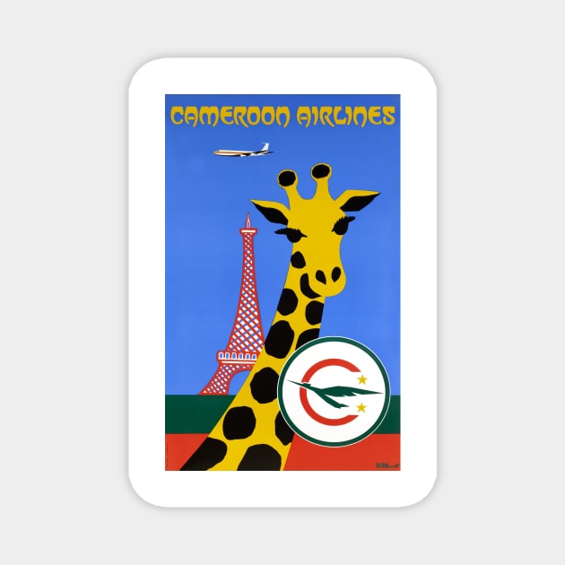 Vintage Travel Poster Cameroon Airlines Magnet by vintagetreasure