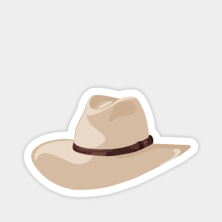 Beige horse hat with brown leather belt Magnet