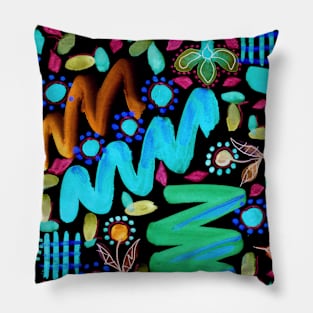 doodles watercolor abstraction Pillow