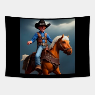 Cowboy Kid on Pony Tapestry