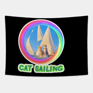 Cat Sailing Tapestry