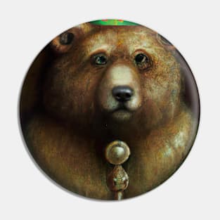 Bear with Crown Pin