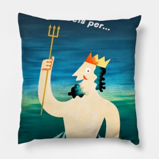 Vintage Travel Poster The Netherlands Union Castle Pillow