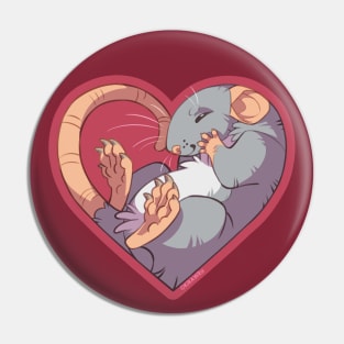 Heart Rat: Self Gray Pin