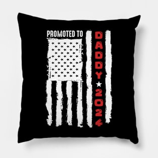 Patriotic Mens Promoted To Daddy Est 2024 First Time Dad Pillow