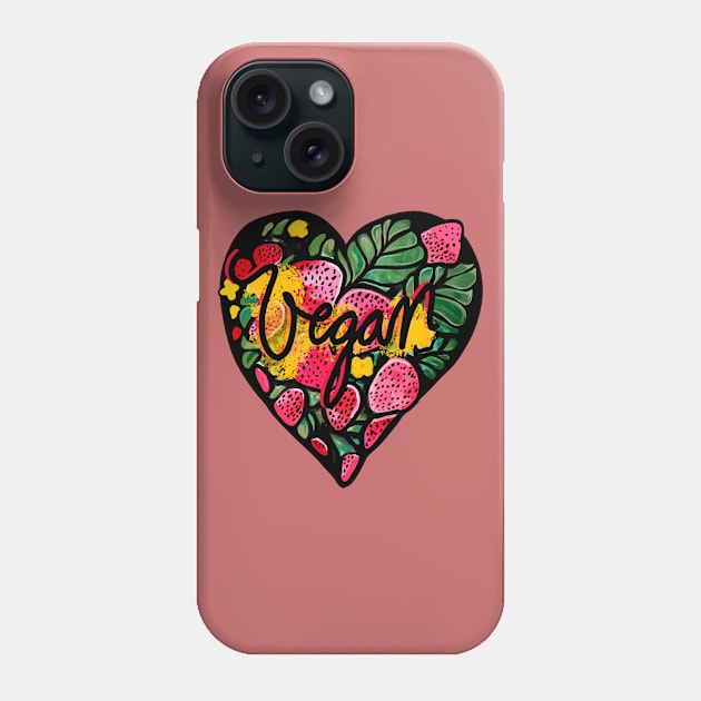 Vegan Heart Vegan Life Phone Case by bubbsnugg