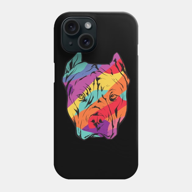 Colorful Pitbull Dog Phone Case by Imaginariux