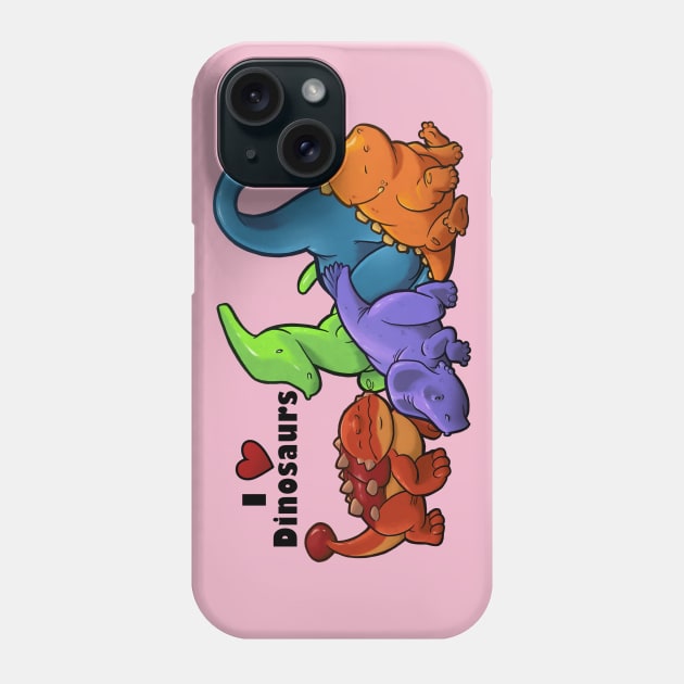 I love Dinosaurs (landscape; pink) Phone Case by jpowersart