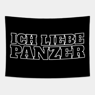 I LOVE TANKS in German, "Ich Liebe Panzer" Military Tank Tapestry