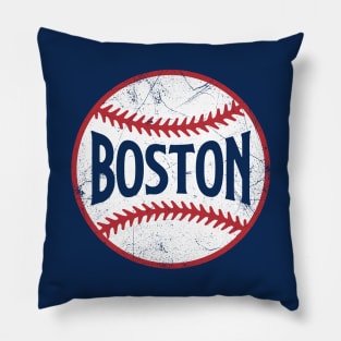 Boston Retro Baseball - Navy Pillow