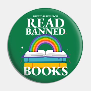 Defend Free Speech, Read Banned Books Pin