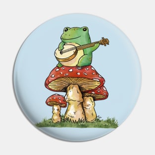 Cottagecore Banjo Frog Pin