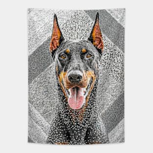 Dog Portrait - Dobermann Tapestry