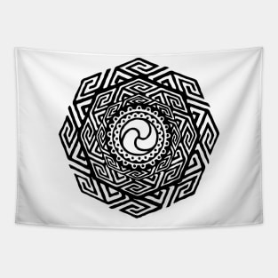 Black Mandala Design Tapestry