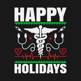 Happy Holidays Nurses Hospital T-Shirt