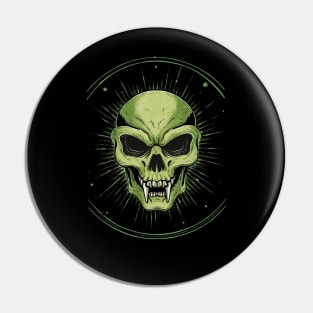 Green Skull Pin