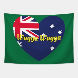 Wagga Wagga NSW Australia Australian Flag Heart Tapestry