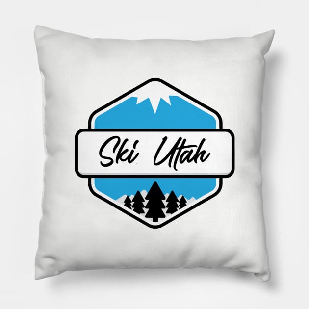 Ski Utah T-Shirt Pillow by HolidayShirts