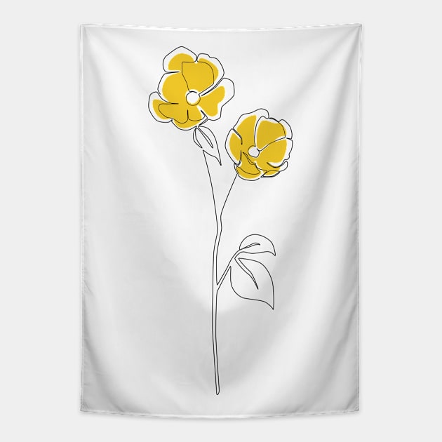 Mustard Bloom Tapestry by Explicit Design