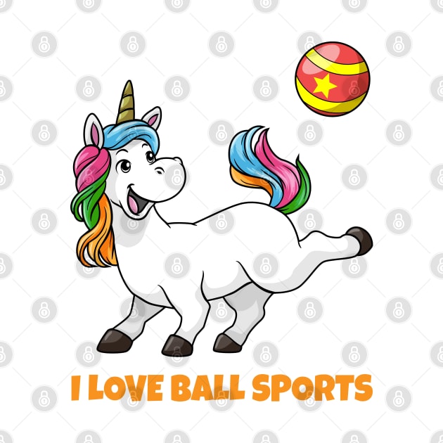 Unicorn at sports with ball by Markus Schnabel