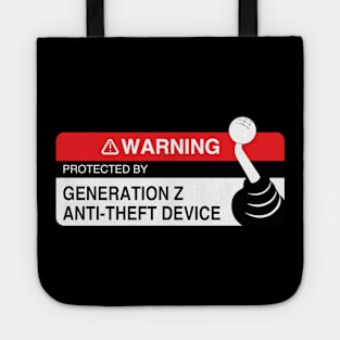 Protected By Generation Z Anti-Theft Device Sticker Tote