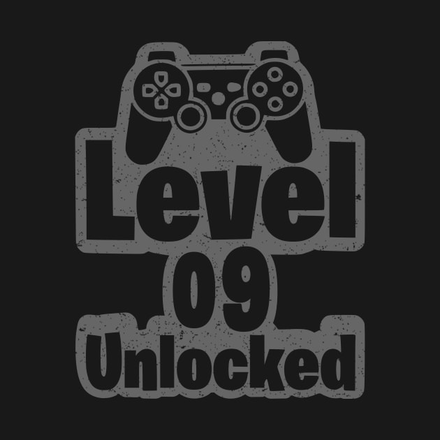 LEVEL 9 UNLOCKED Birthday 9 Year Old Gamer Vintage by LAASTORE