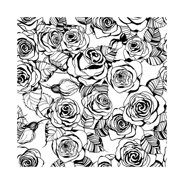 Hand drawn roses pattern by katerinamk