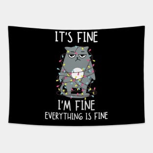 Cat It's Fine I'm Fine Everything Is Fine Tapestry