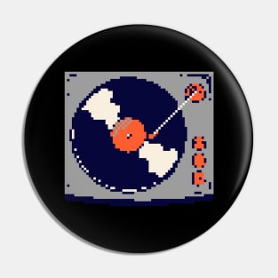 Turntable - Vintage Audio LP Vinyl Record Player Pixel Art Pin