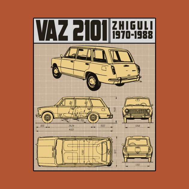 VAZ-2101 ZHIGULI LADA CAR by theanomalius_merch