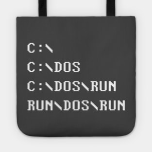 C DOS RUN White Ink Tote