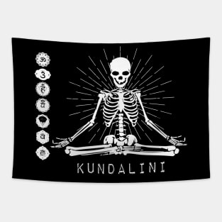 Skeleton Meditating Yoga Chakras Kundalini Tapestry