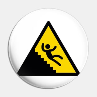 Warning Sign Stairs Pin