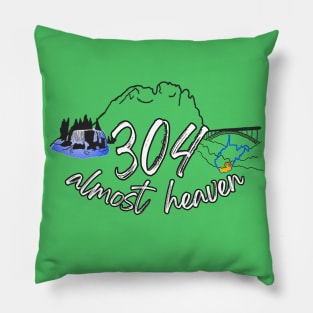 West Virginia Area Code 304 Pillow