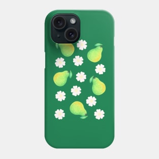 Pear floral pattern painted with gouache Phone Case