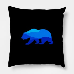 blue mountain bear Pillow