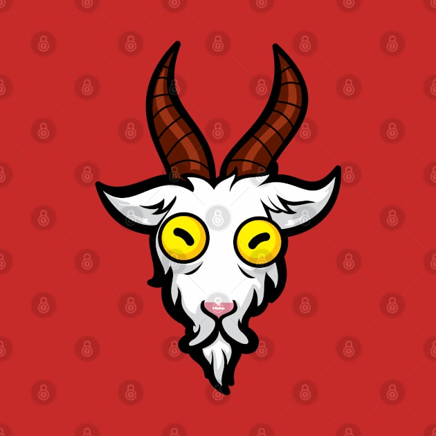 G.O.A.T. Goat Head Funny Cartoon by Wardellb