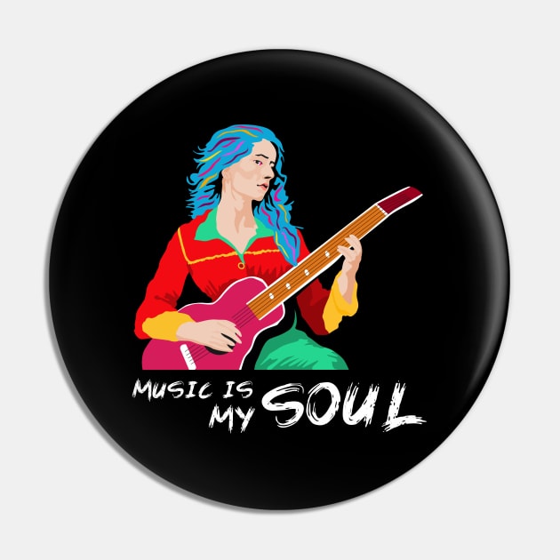 Music is My Soul Pin by Womens Art Store