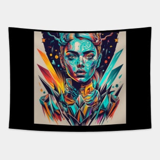 Elemental Crystal Golem Princess Tapestry