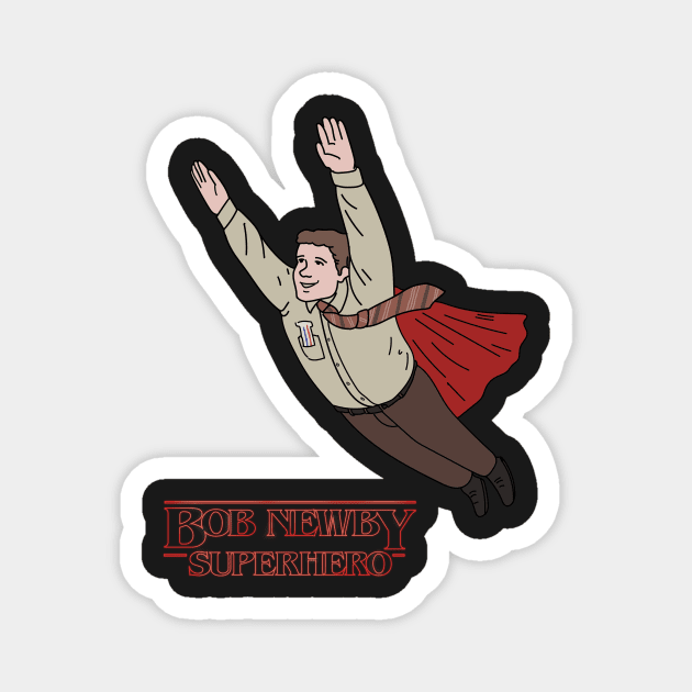 Stranger Things Bob Newby Superhero Magnet by opiester