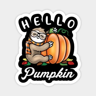 Hello Pumpkin - Cute Fall Sloth Magnet