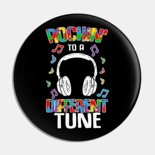 Rocking to a different tune Puzzle piece Autism Awareness Gift for Birthday, Mother's Day, Thanksgiving, Christmas Pin