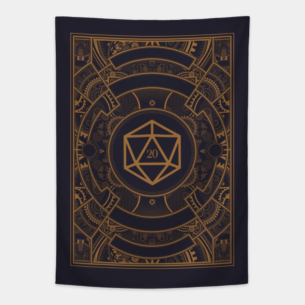 Polyhedral Fantasy D20 Dice Steampunk Tapestry by dungeonarmory