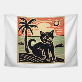 Lino Hawaiian Kitty Tapestry