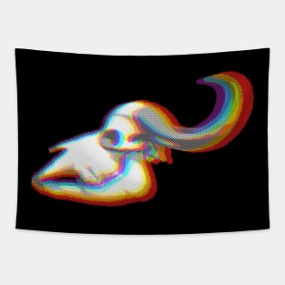 Rainbow Buffalo Skull Tapestry