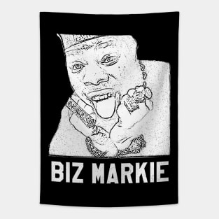 Biz Markie // white retro Tapestry