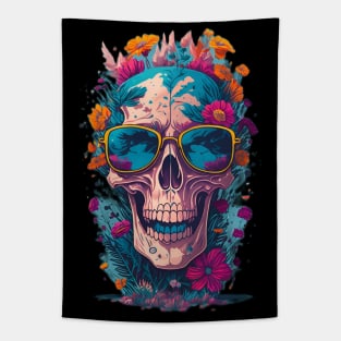 flower skull Tapestry