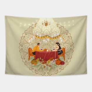 Thanksgiving romantic dinner at home Tapestry