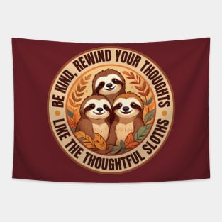 Be Kind Sloths Tapestry