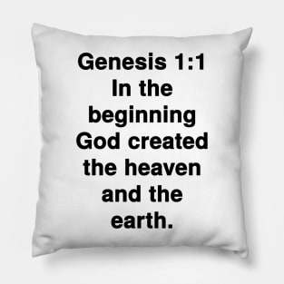 Genesis 1:1 King James Version Bible Verse Typography Pillow